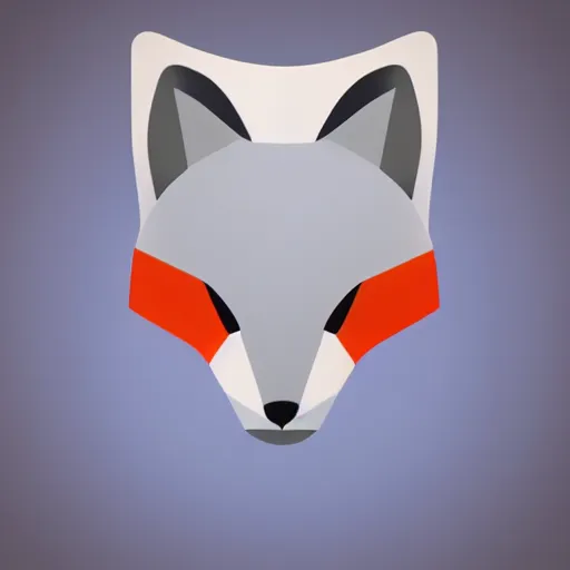 Image similar to an abstract, simplified icon depicting a fox, white background, elegant, award-winning, clever, render, blender, 3d