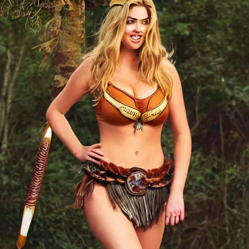 Image similar to full body photo of kate upton as a amazon warrior,