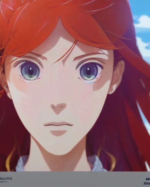 Image similar to azctec, katherine mcnamara, detailed perfect face, exquisite details, fire magic, mid view, design on a white background, by studio muti, greg rutkowski makoto shinkai takashi takeuchi studio ghibli