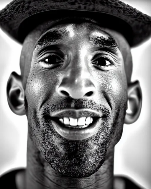 Image similar to close up portrait of kobe bryant, wrinkled, in his 7 0 s. photography by ansel adams, 1 5 mm lens, in his study, trending on artstation