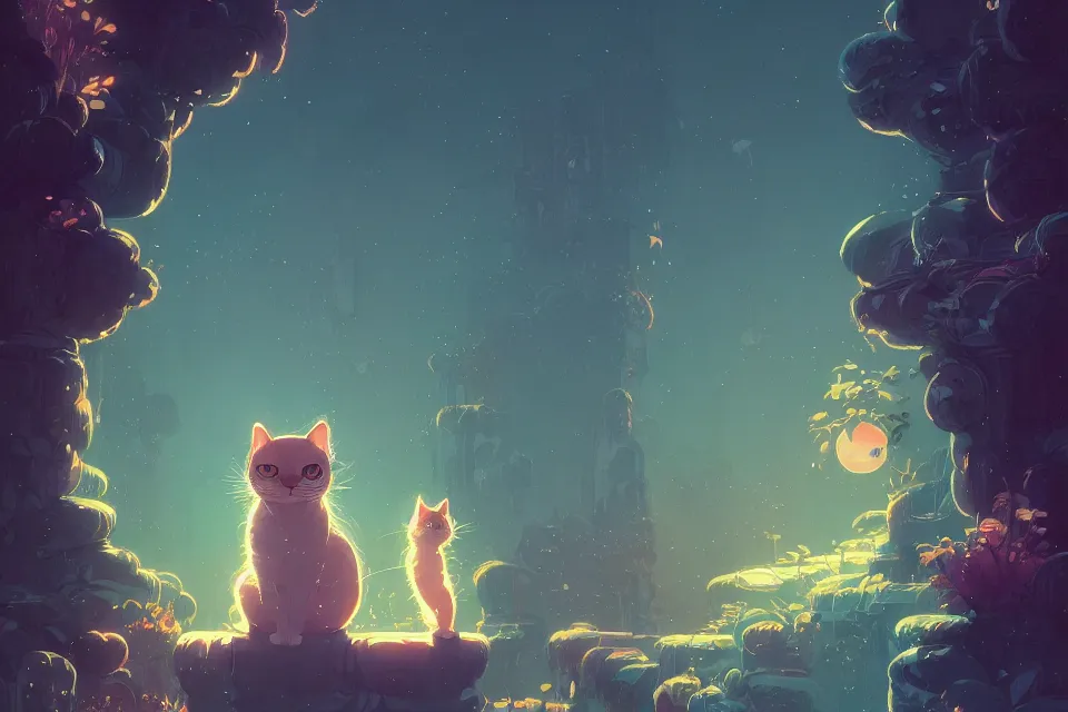 Image similar to beautiful render of cute cat, by victo ngai and andreas rocha and greg rutkowski, trending on artstation, unreal engine, 8 k hd wallpaperjpeg artifact, blur, artfact