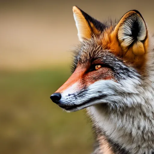 Prompt: a fox - wolf, 8 k, 8 5 mm f 1. 8