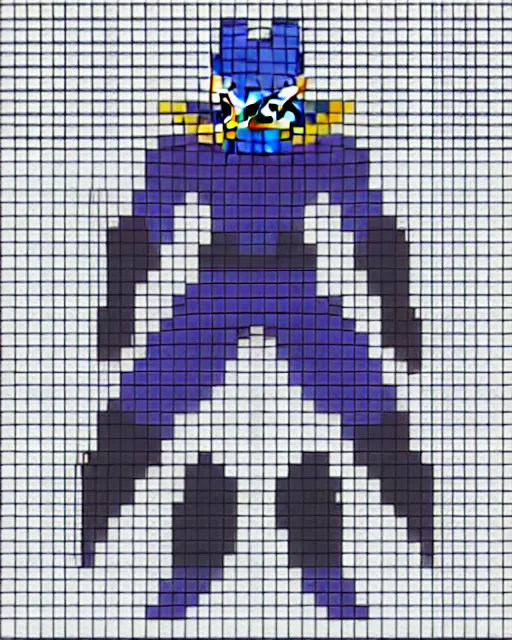 Image similar to a pixel single sprite of armored spiderman ultraman grey fox from metal gear cyborg gay japanese - american hybrid as overwatch character, pixel art, isometric, 3 2 x 3 2, 2 d game art, 1 6 bit, dynamic pose, # pixelart