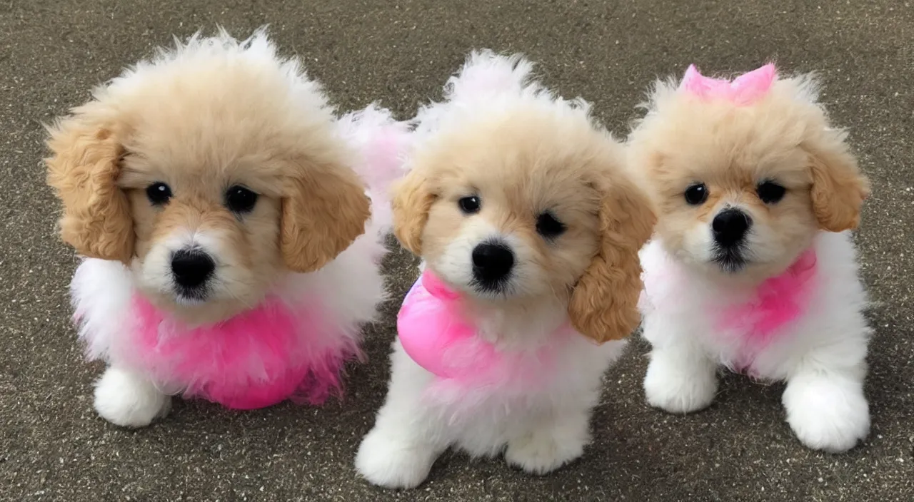 Prompt: cute fluffy puppy made of candy