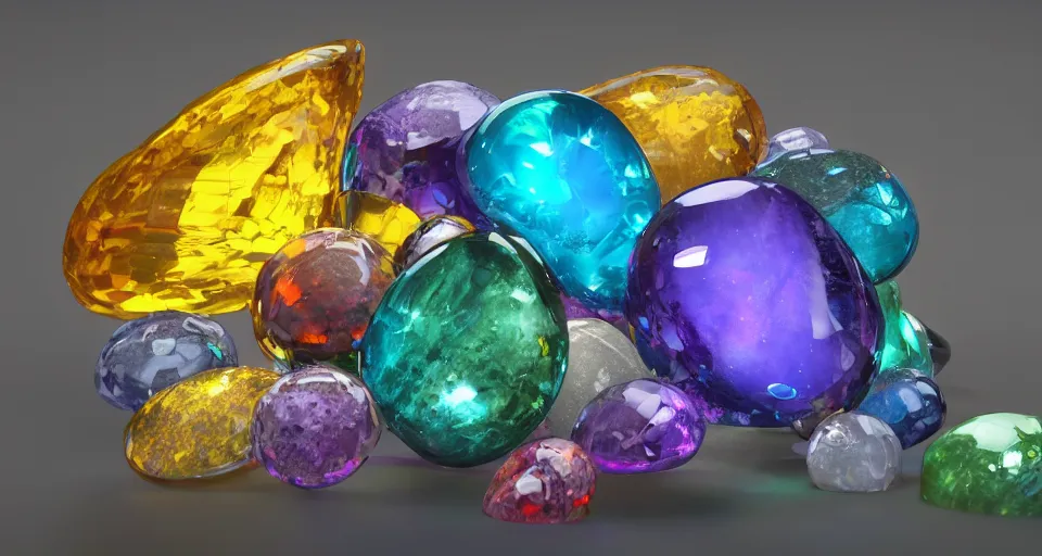 Image similar to gemstones, colorful, refraction, acoustic , highly detailed, 8k post-processing highly detailed, rendered by octane engine