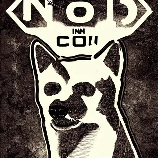 Image similar to noir comic book cover of shiba inu, artistic, high detail