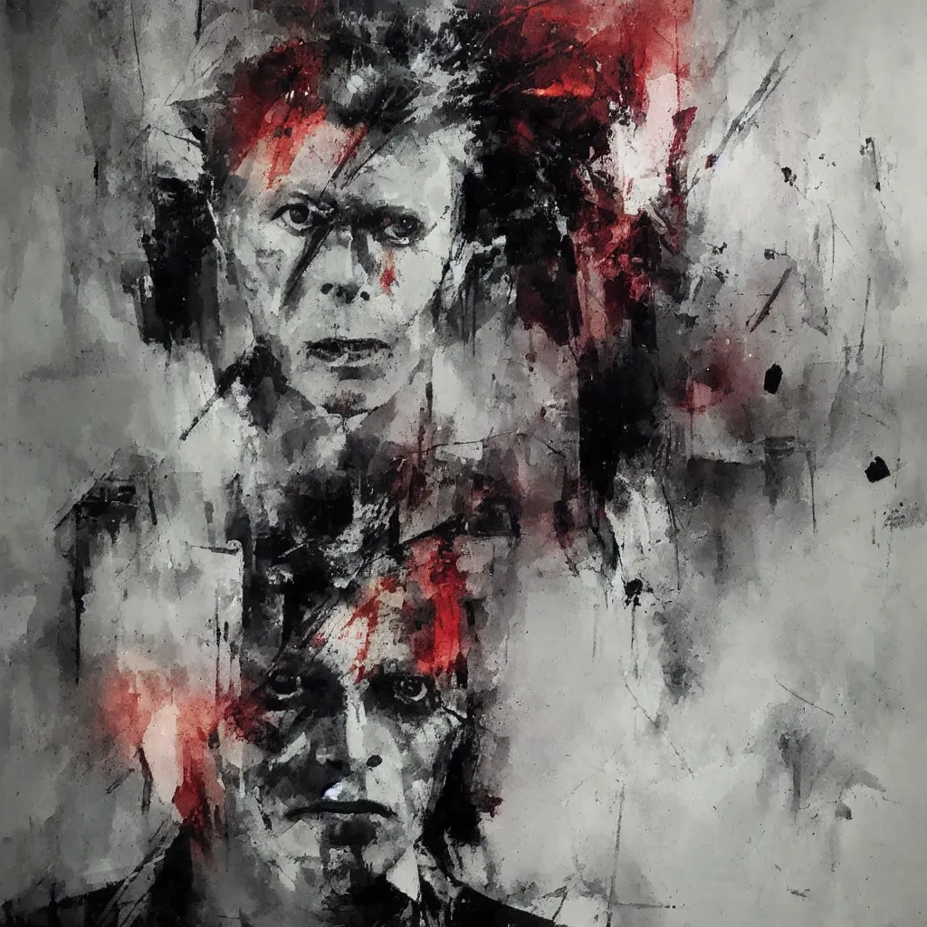 Image similar to david bowie painted by jeremy mann