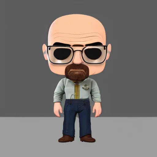 Image similar to walter white pop figure, photorealistic