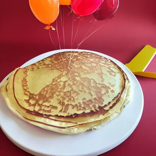 Image similar to photo of a breton crepe with birthday balloons