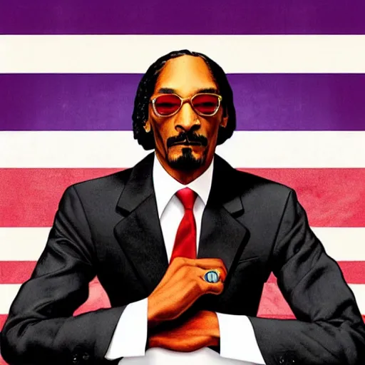 Image similar to Snoop Dogg as president of the United states by gil Elvgren and Ilya kuvshinov