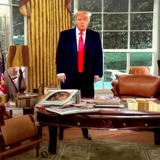 Prompt: still of Donald Trump in that 70’s show