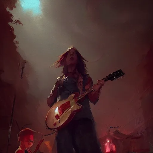 Image similar to 🎸, Greg rutkowski, Trending artstation, cinematográfica, digital Art