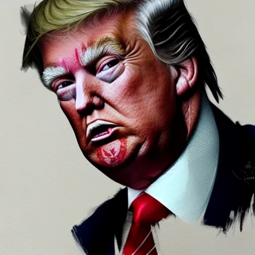 Prompt: detailed slutty portrait of the Donald Trump, ultra realistic, ultra detailed, art by greg rutkowski