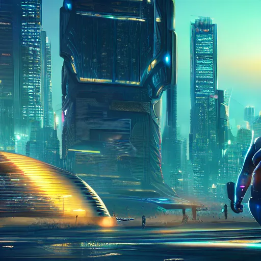 Image similar to cyber punk,eyeline view,city panorama,beautiful sunset,organic growth, panoramic,boris vallejo,luis royo,michael whelan,photorealistic,unreal engine 5,octane render,detailed