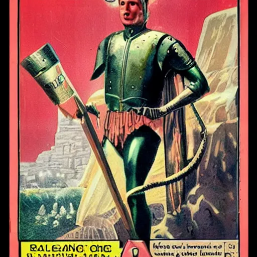 Image similar to Ivanhoe, vintage pulp art