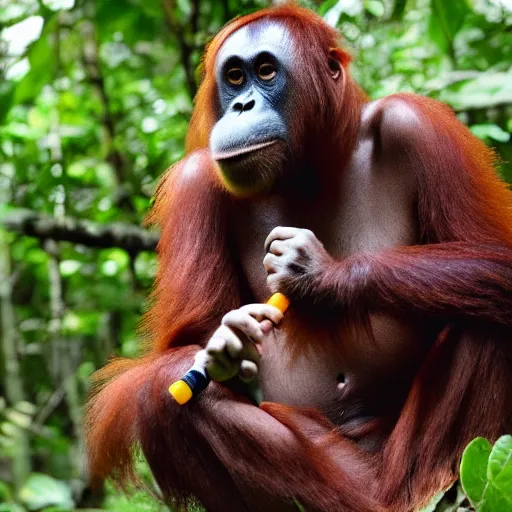 Image similar to orangutan smoking disposable vape