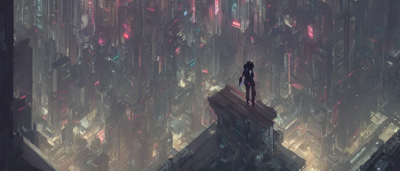 Image similar to ghost in the shell, unreal engine, fantasy art by greg, loish, rhads, ferdinand knab, makoto shinkai, lois van baarle, ilya kuvshinov, rossdraws, tom bagshaw, global illumination, radiant light, highly detailed intricate environment, isometric, onstudio ghibli, octane render, 8 k