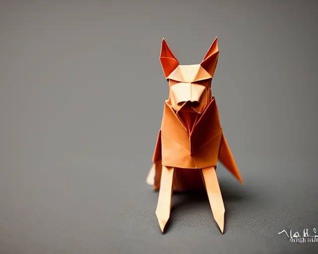 Prompt: an origami dog by akira yoshizawa, realistic, very detailed, studio lighting, bokeh, sigma 5 0 mm f 1. 4