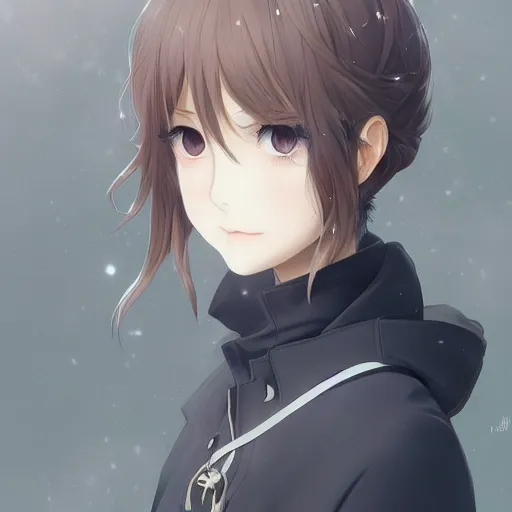 Prompt: violet evergarden, kyoto animation key, techwear occultist, chaos magick, leviathan cross, androgynous, beautiful, detailed symmetrical close up portrait, intricate complexity, in the style of artgerm and ilya kuvshinov, cel shaded