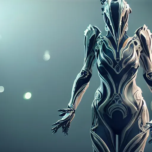 Image similar to female warframe made out of mirrors!!!!!!!!!!!!!, 8k resolution, high detail, ULTRA REALISTIC VFX, reflections, octane render