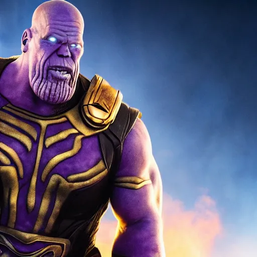 Prompt: ron perlman as thanos, hd 4k photo