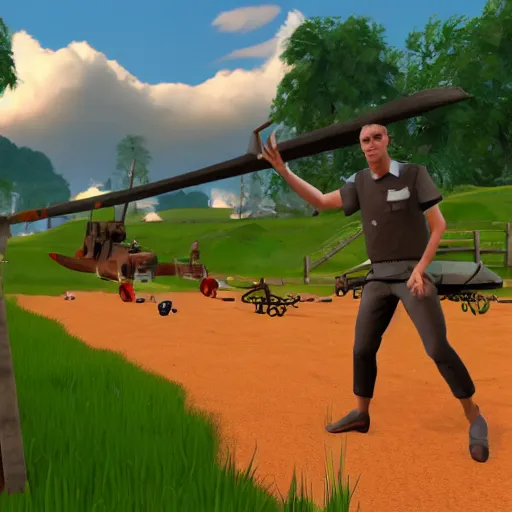 Image similar to jerma in totally accurate battle simulator, screenshot from the game, HD