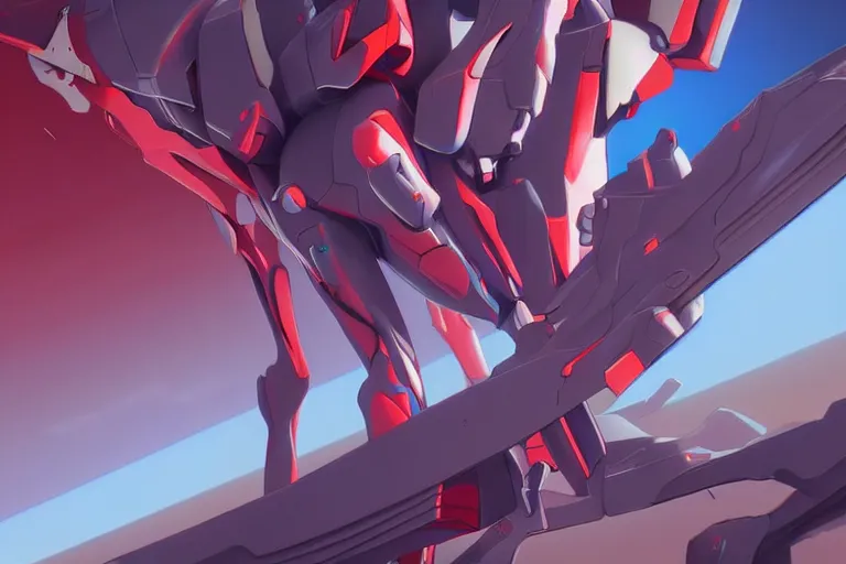 Image similar to evangelion, in the style of wlop, illustration, epic, fantasy, hyper detailed, smooth, unreal engine, sharp focus, ray tracing