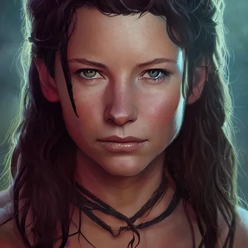 Prompt: young evangeline lilly as slave, digital illustration, by artgerm and greg rutkowski,