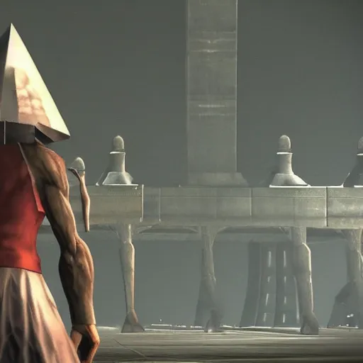Prompt: Screenshot of Pyramid Head in Super Smash Bros Ultimate