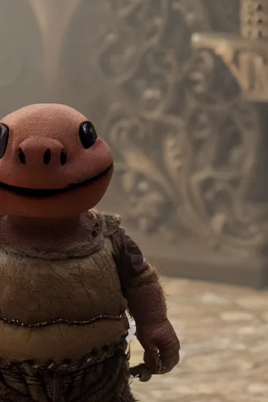 Image similar to very very intricate photorealistic photo of a goomba in an episode of game of thrones, photo is in focus with detailed atmospheric lighting, award - winning details