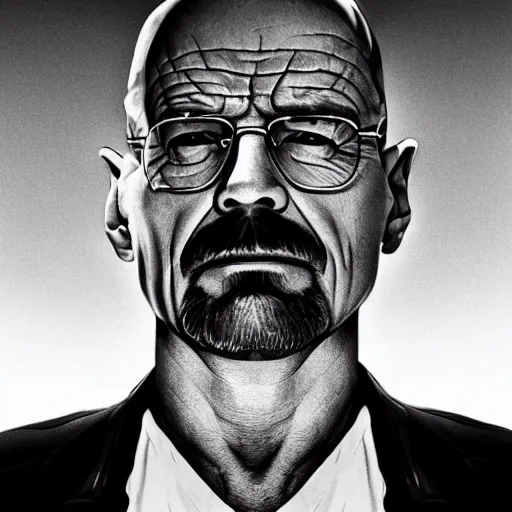 Prompt: upside directional down, image of walter white