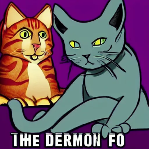 Image similar to the demon god is friends with a cat