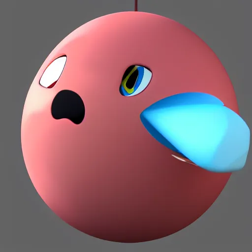 Image similar to kirby inhaling the globe, 3d render, detailed