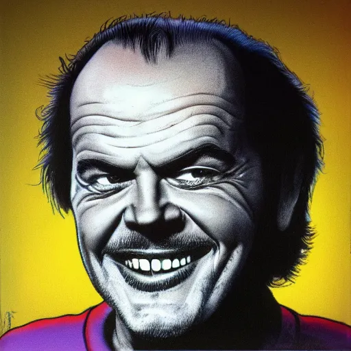 Image similar to a portrait of Jack Nicholson drawn by Robert Crumb