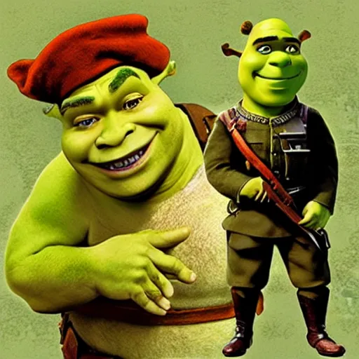 Image similar to shrek as german soldier ww 2