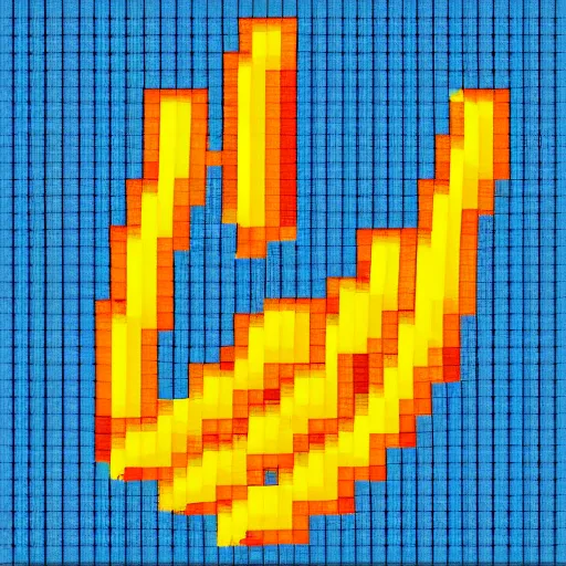 Image similar to pixel art of a single french fry