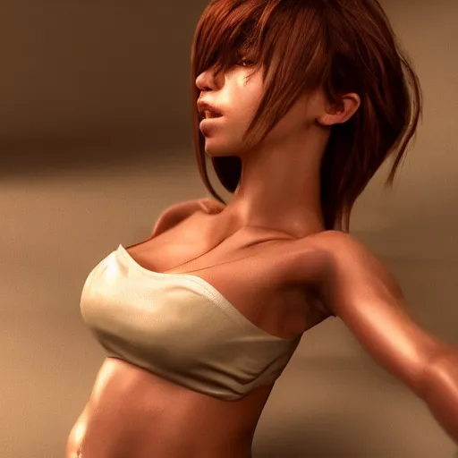 Image similar to full body pose, hyperrealistic photograph of a beautiful woman, short shorts, dim volumetric lighting, 8 k, octane beautifully detailed render, extremely hyper detailed, intricate, epic composition, cinematic lighting, masterpiece, trending on artstation, very very detailed, stunning, hdr, smooth, sharp focus, high resolution, award, winning photo, dslr, 5 0 mm