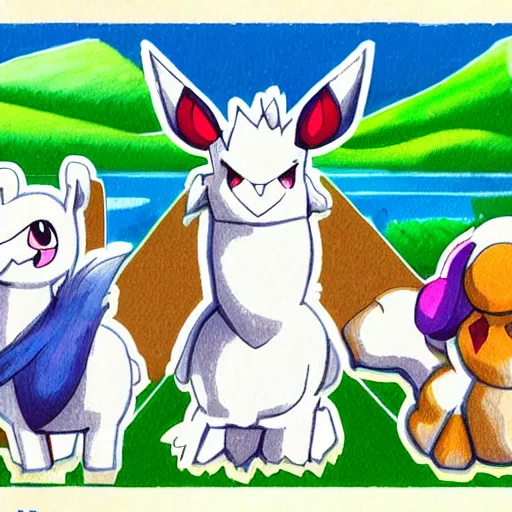 Image similar to a llama pokemon by ken sugimori