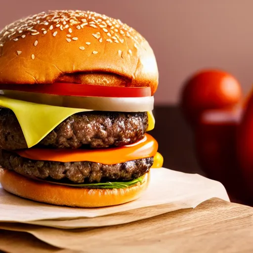 Image similar to a delicious cheeseburger, advertisement shot, studio lighting, detailed,