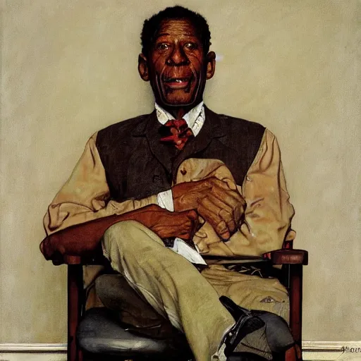 Image similar to Ernest Worrell portrait by Norman Rockwell