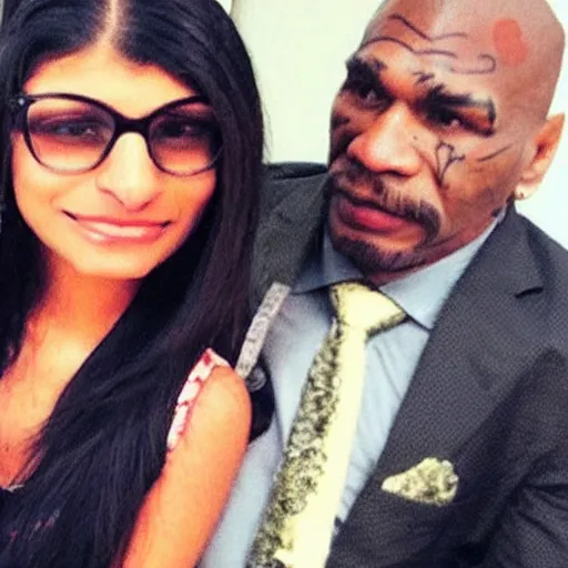 Prompt: Mia Khalifa with the head of mike tyson.