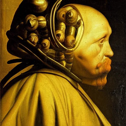 Prompt: isopod king dutch golden age painting, chiaroscuro, dramatic lighting