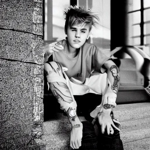 Image similar to justin bieber photographed by larry clark