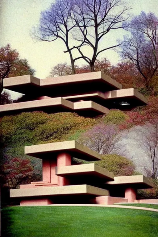 Image similar to ( ( ( ( ( taliesin architecture of radio, antenna architectures 1 8 8 7, biotipia, pleasure parks, gardening mars, smart farming. muted colors. ) ) ) ) ) by frank lloyd wright!!!!!!!!!!!!!!!!!!!!!!!!!!!!!!