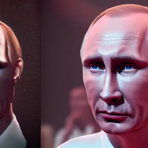 Image similar to hyperrealistic film still of vladimir putin at coachella, stunning 3 d render, dim volumetric cinematic lighting, 8 k octane comprehensive render, extremely hyper - detailed, incredibly lifelike attributes, intricate, real flesh texture, masterpiece