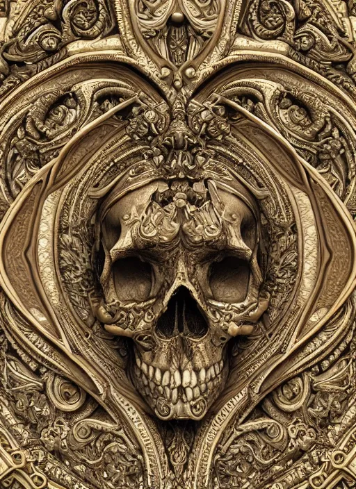 Image similar to hyper realistic photography depth map of intricate renaissance skull ornament relief leaves, cinematic, symmetric detailed, artstation, cgsociety