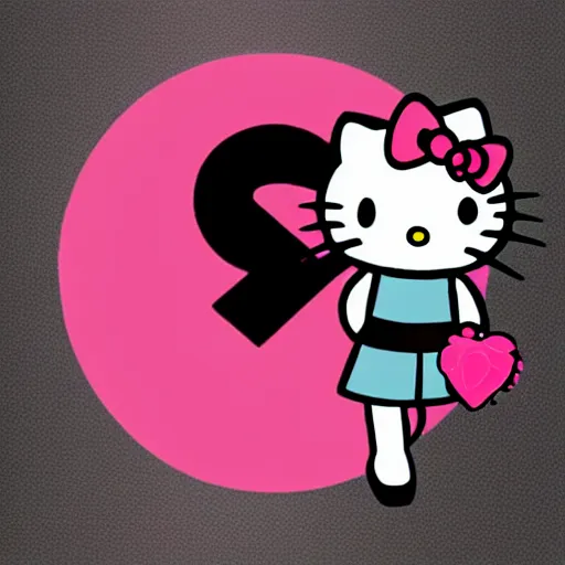 Prompt: hello kitty as the punisher, anime, cute, girly, kawaii, pink, hearts,