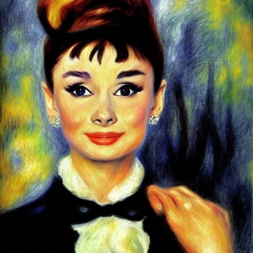 Prompt: audrey hepburn art by renoir