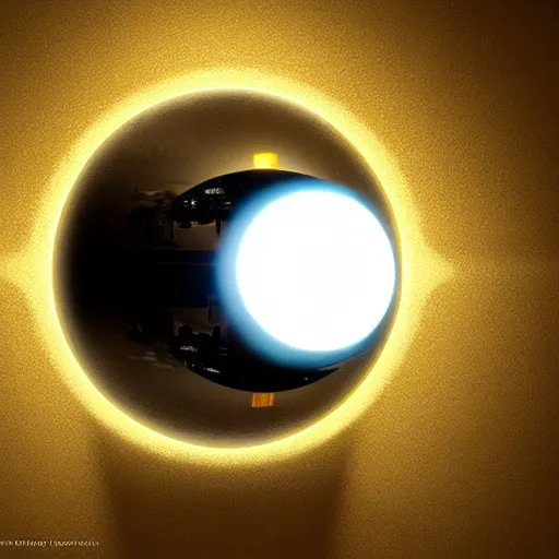 Image similar to Ray tracing, reflective orb, magic, by Greg Rutkowski