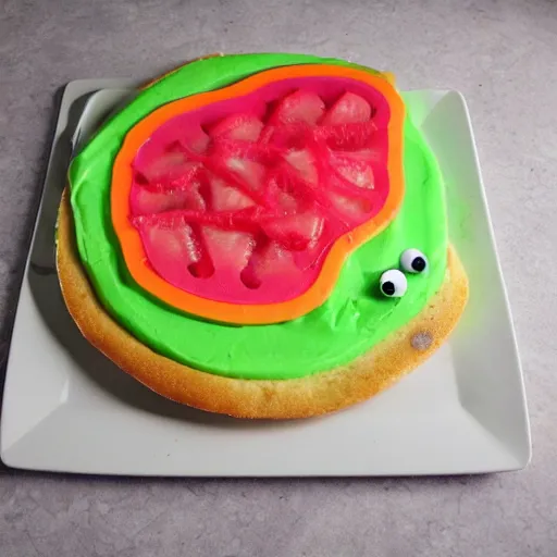 Image similar to spongebob watermelon pizza